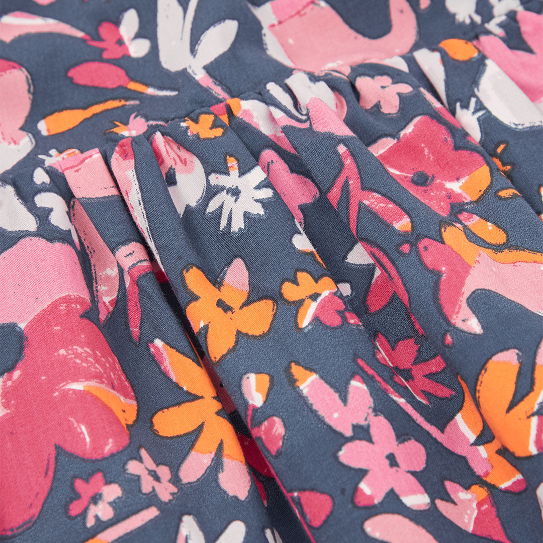 Vestito satin fiori per ragazza