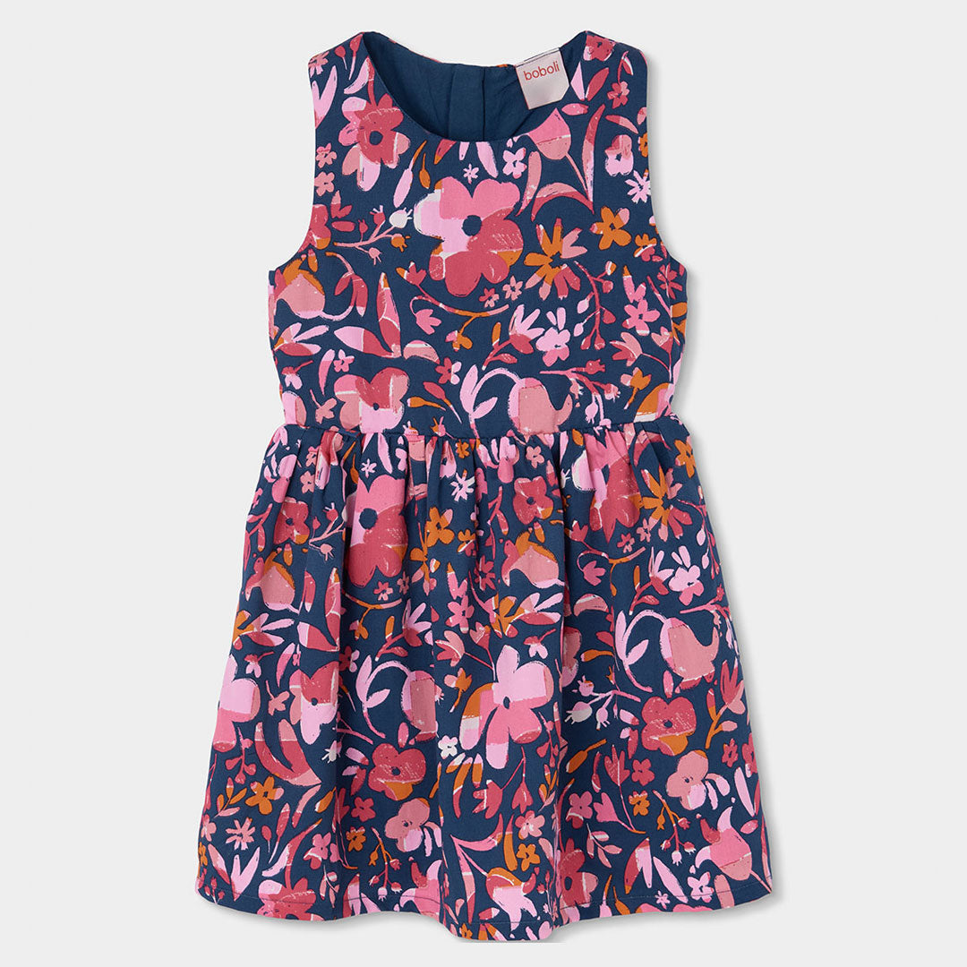 Vestito satin fiori per ragazza