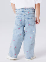 Jeans Wide Ricamati Rose Bambina Art. 13250733