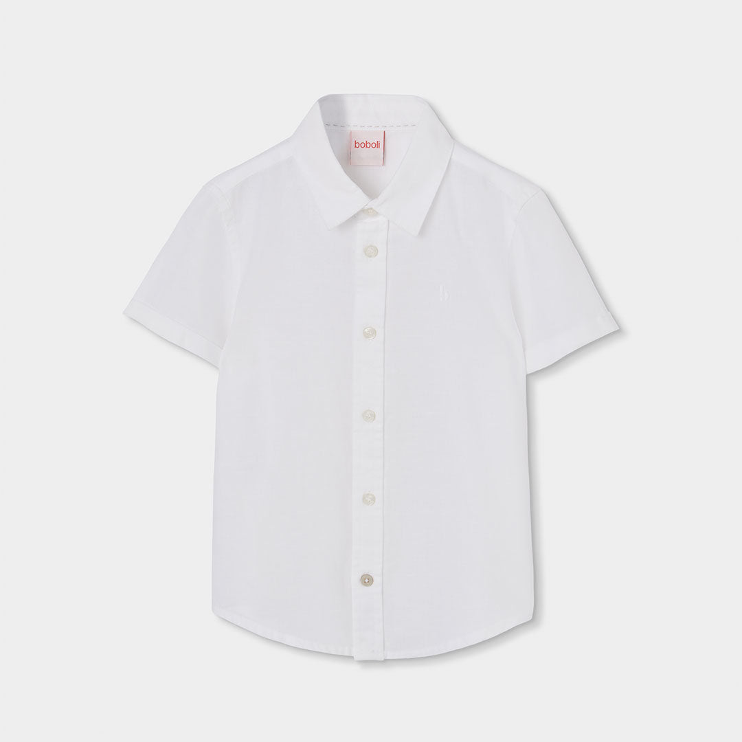 Camicia lino manica corta per ragazzo