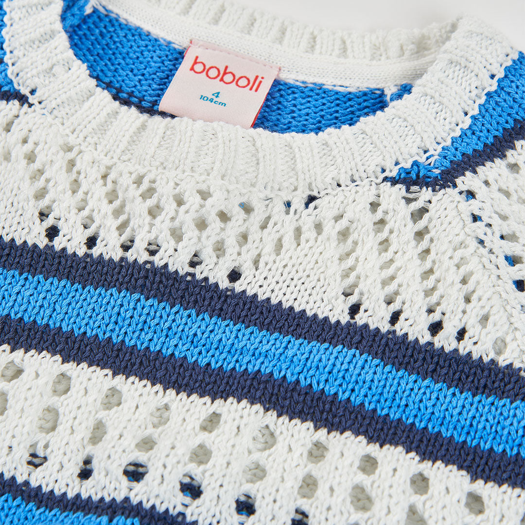 Maglione maglieria a righe per ragazza