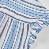 Blusa lino a righe per ragazza