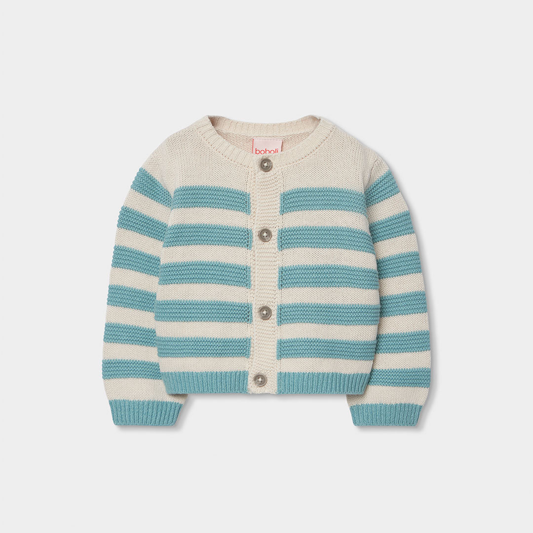Cardigan tricot a righe per neonati