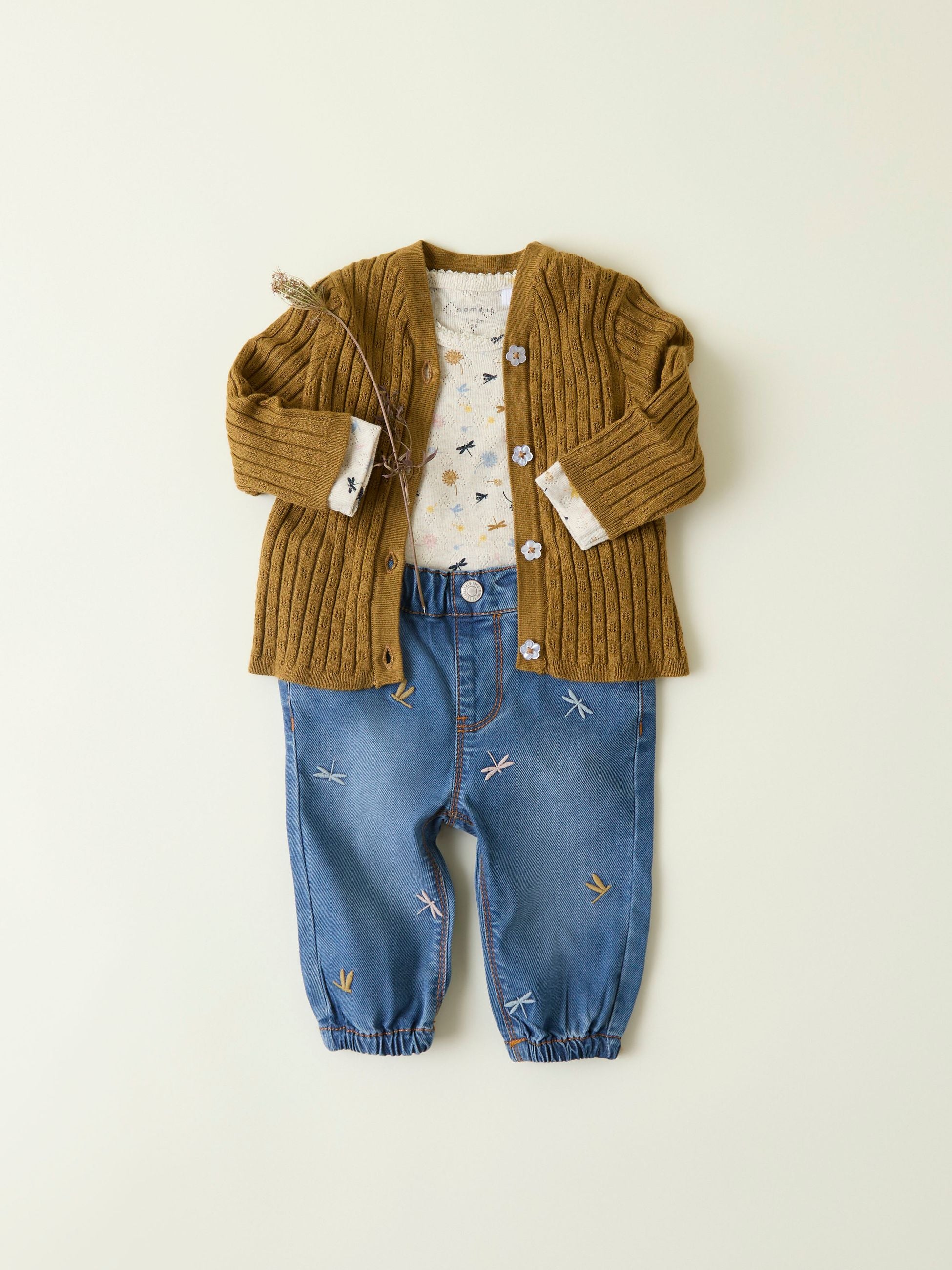 Jeans Ricamati Rose Neonata