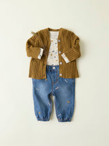 Jeans Ricamati Rose Neonata