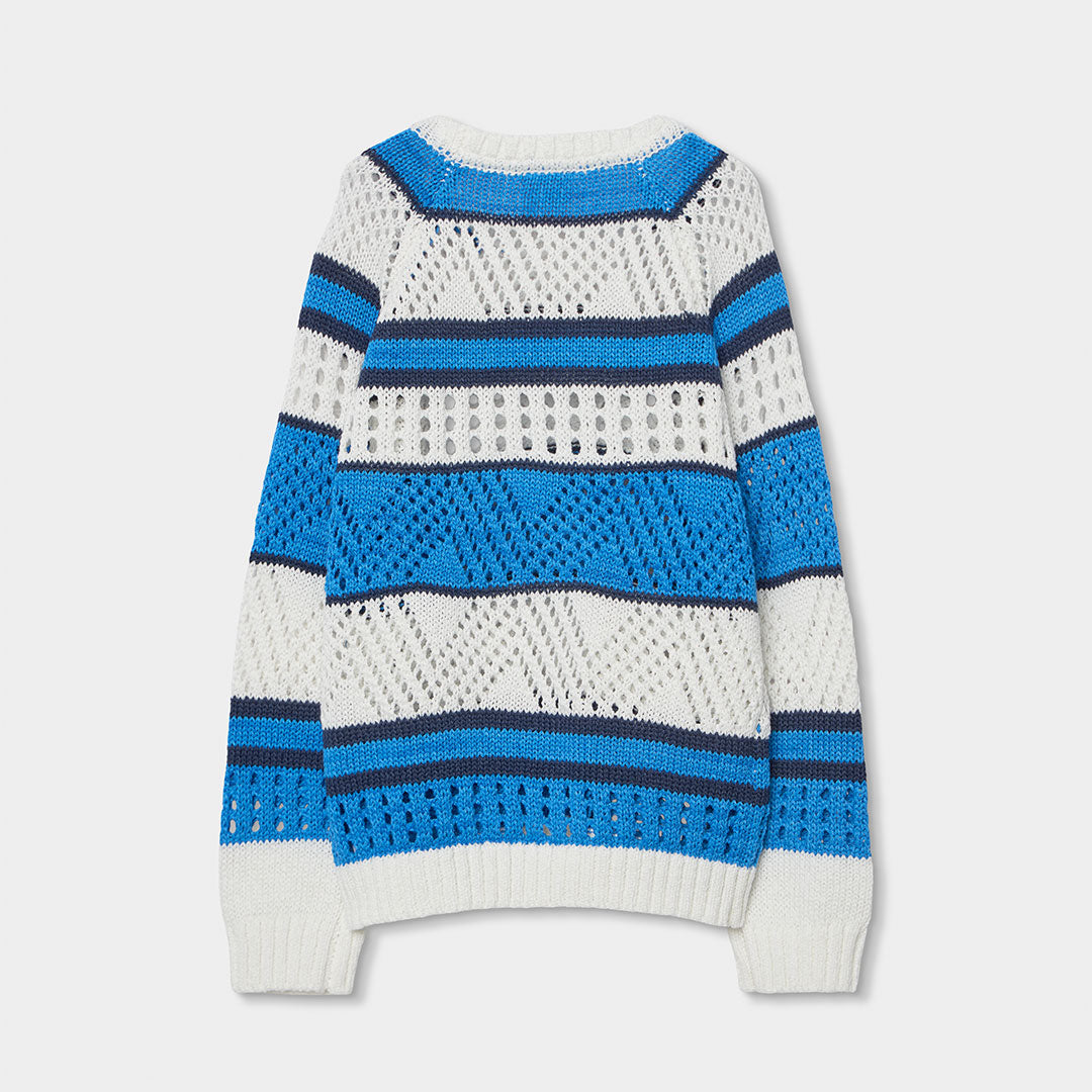 Maglione maglieria a righe per ragazza