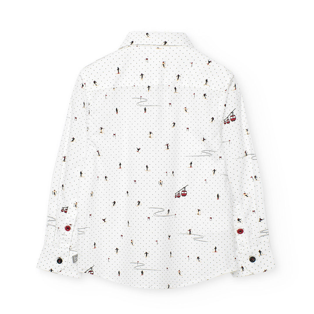 Camicia popelin con stampa per ragazzo