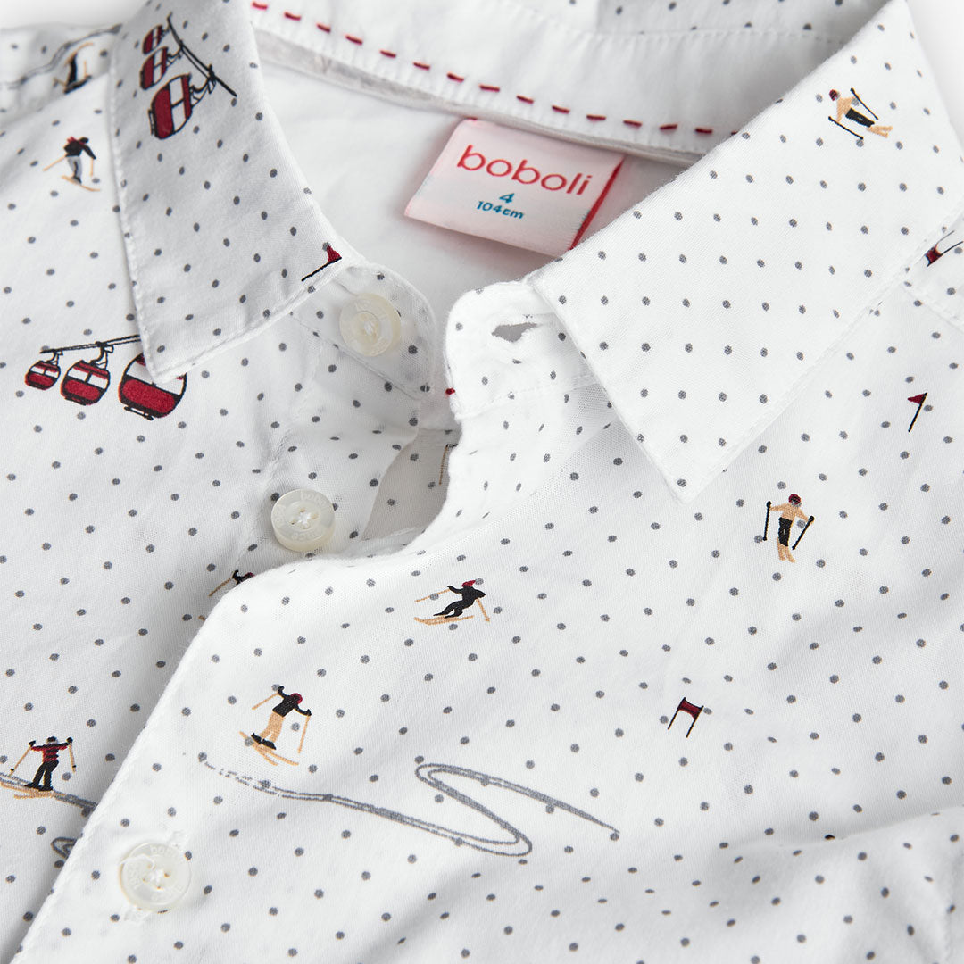 Camicia popelin con stampa per ragazzo