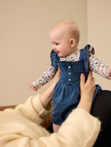 Abito bambina Morgan denim con balze Art. 13242777