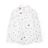 Camicia popelin con stampa per ragazzo