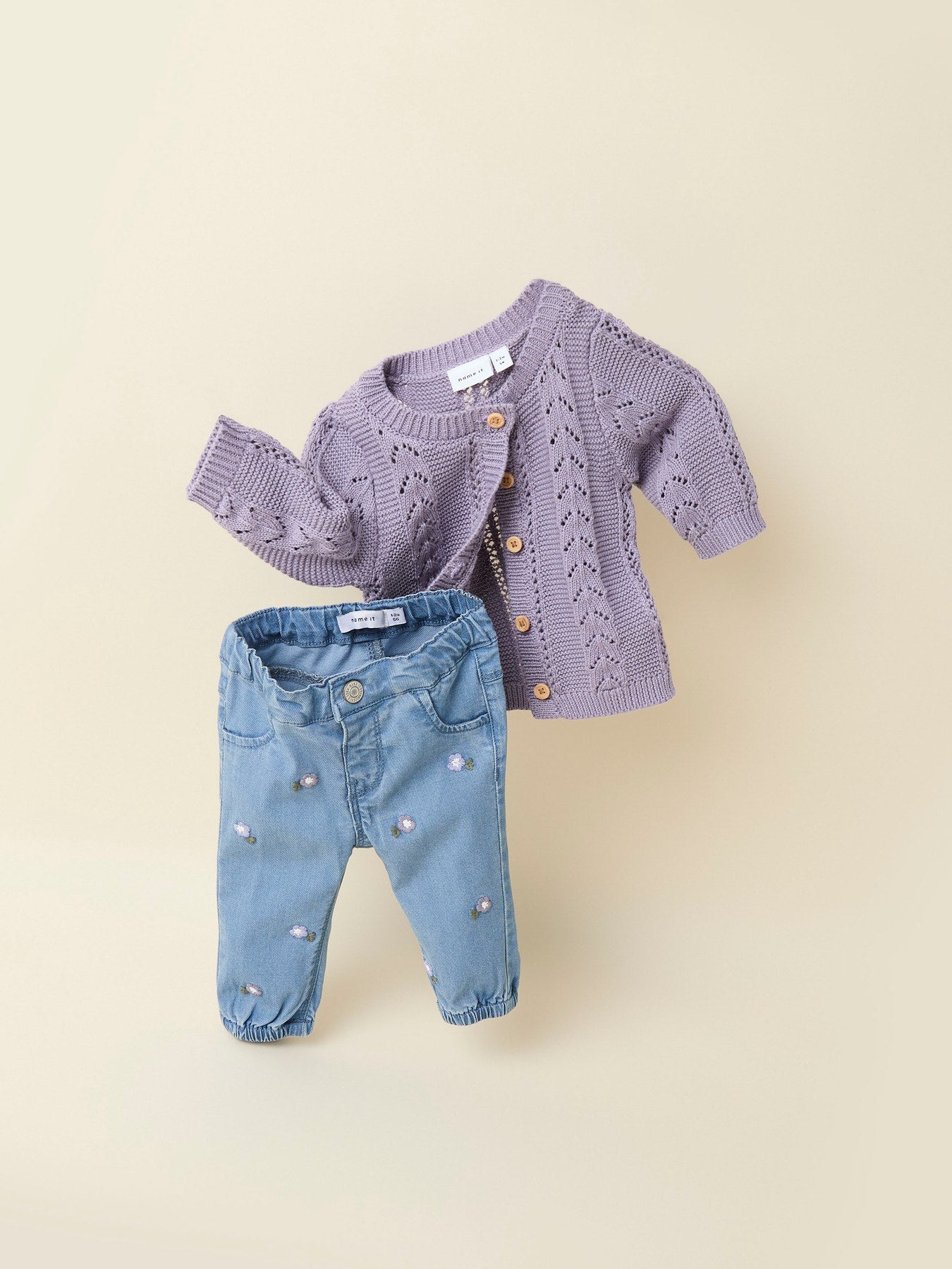 Jeans Ricamati Rose Neonata