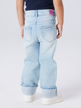 Jeans Dritti Rose Bambina