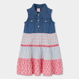 Vestito denim combinato per ragazza