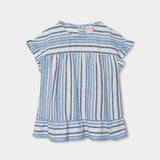 Blusa lino a righe per ragazza
